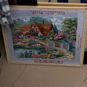 Rustic Cottage Embroidery Wall Art